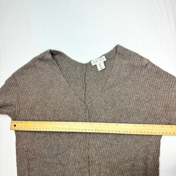 NWT Ruby Moon V Neck Ribbed Knit Sweater Small Cocoa Brown Pullover Soft Cozy - Picture 8 of 12